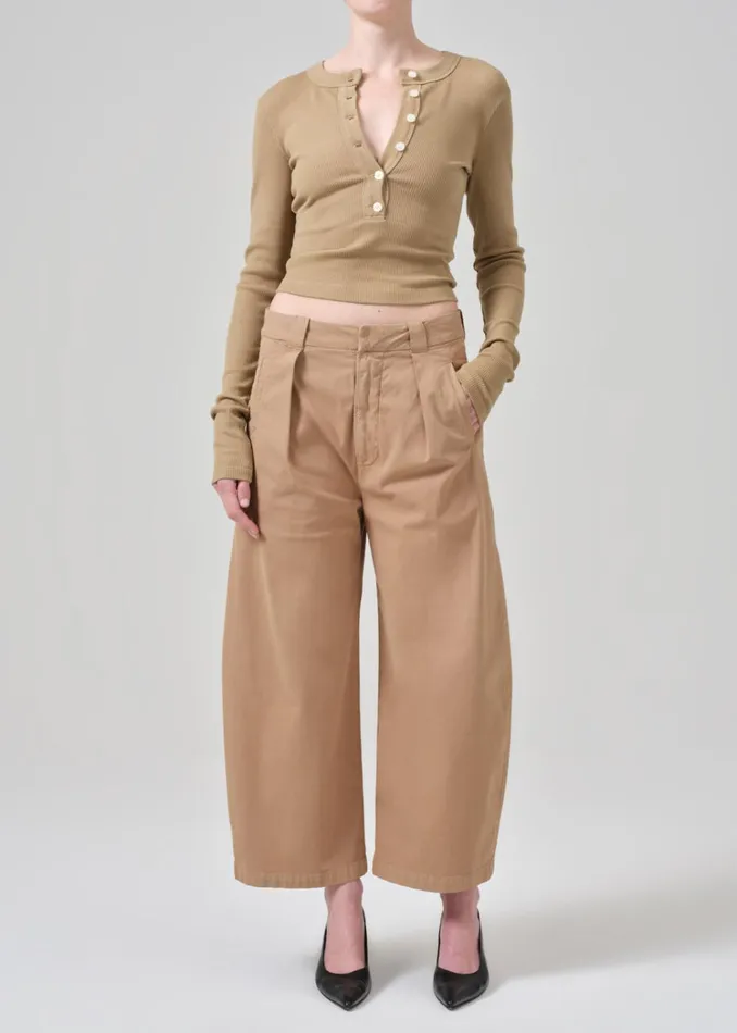 Citizens Of Humanity Cara Cropped Pleated Trouser In Nano Women Pants