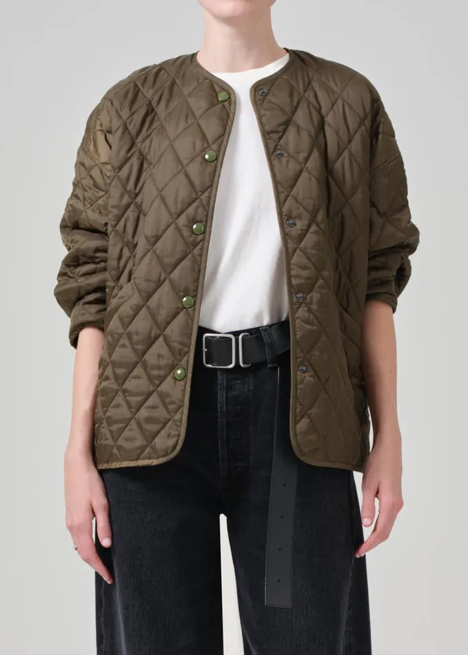 Citizens Of Humanity Huntleigh Quilted Coat In Army Women Jackets and Coats
