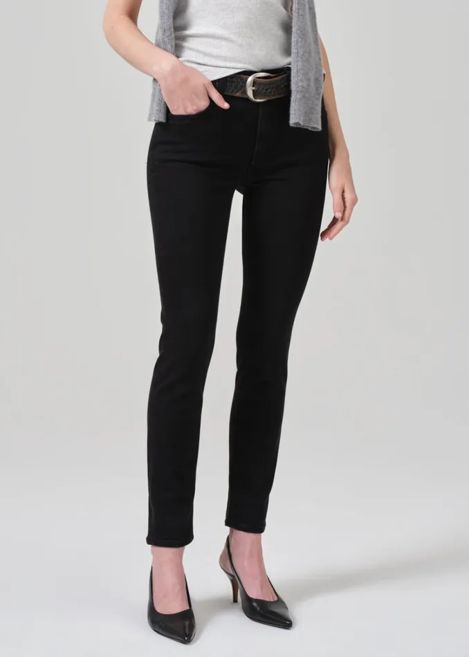 Citizens Of Humanity Sloane Skinny In Plush Black Women Jeans