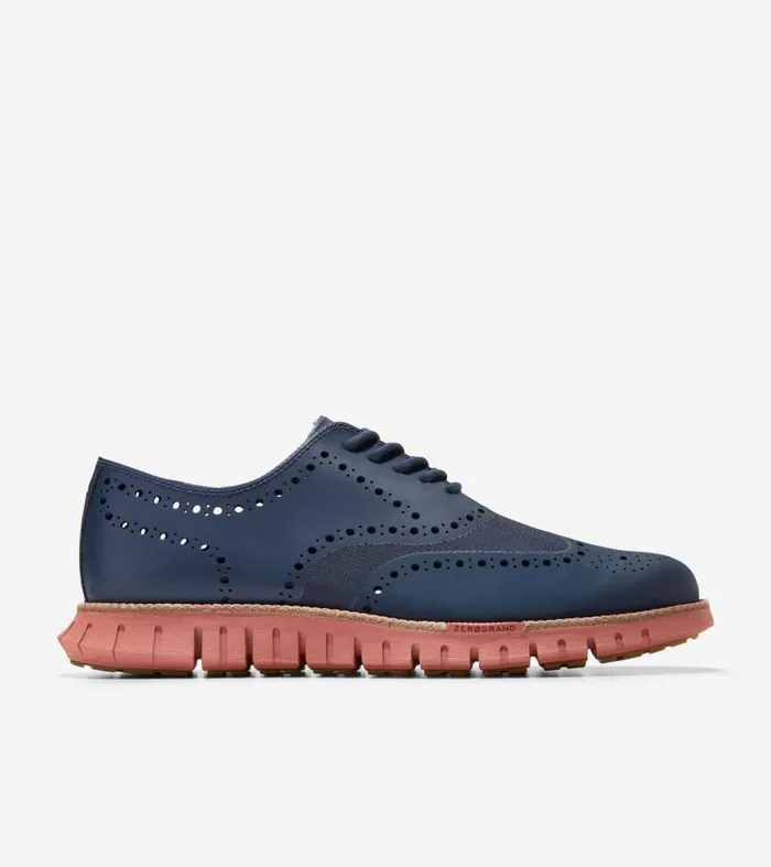 Cole Haan Men039s ZERGRAND Remastered No Stitch Wingtip Oxfords Blue Men Oxfords