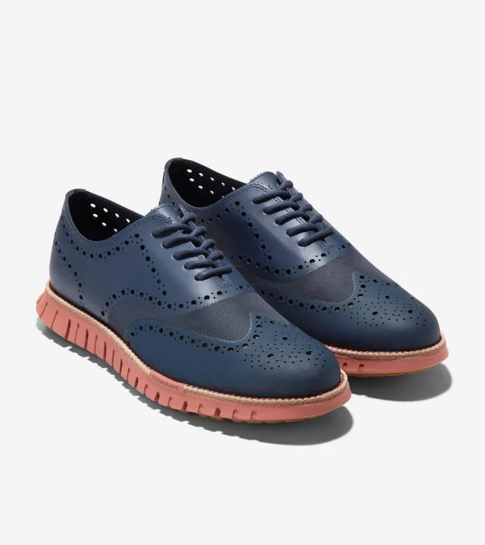 Cole Haan Men039s ZERGRAND Remastered No Stitch Wingtip Oxfords Blue Men Oxfords Cole Haan Men039s ZERGRAND Remastered No Stitch Wingtip Oxfords Blue Men Oxfords