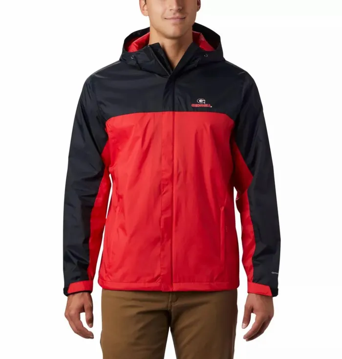 Collegiate Glennaker Storm Rain Jacket 8211 Georgia Uga 8211 Black Bright Red Mens Columbia Sportswear Rain Collegiate Glennaker Storm Rain Jacket 8211 Georgia Uga 8211 Black Bright Red Mens Columbia Sportswear Rain
