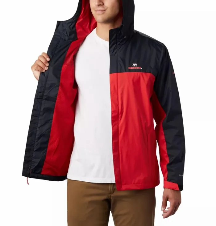 Collegiate Glennaker Storm Rain Jacket 8211 Georgia Uga 8211 Black Bright Red Mens Columbia Sportswear Rain Collegiate Glennaker Storm Rain Jacket 8211 Georgia Uga 8211 Black Bright Red Mens Columbia Sportswear Rain