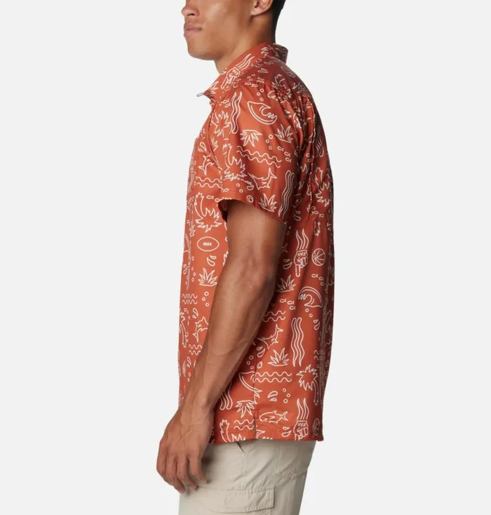 Collegiate PFG Super Slack Tide Shirt 8211 Texas Tex 8211 Cedar Fish Fan Print Mens Columbia Sportswear Short Sleeve Collegiate PFG Super Slack Tide Shirt 8211 Texas Tex 8211 Cedar Fish Fan Print Mens Columbia Sportswear Short Sleeve