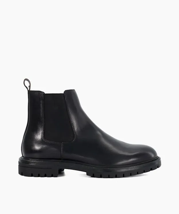 Colson Black Chunky Round Toe Boots Dune London Black Men Dune London Chelsea Boots
