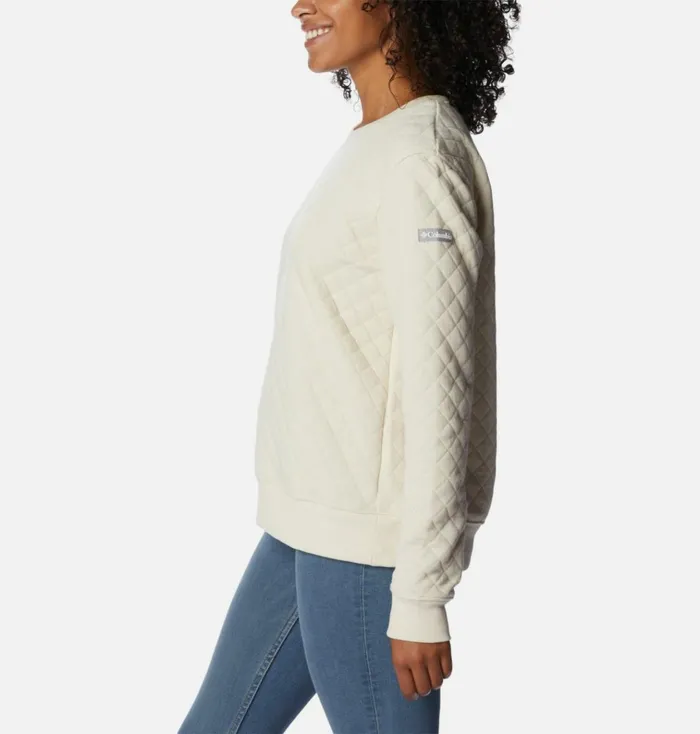 Columbia Lodge Quilted Crew Sweatshirt Chalk Womens Columbia Sportswear Pullovers and Tops Columbia Lodge Quilted Crew Sweatshirt Chalk Womens Columbia Sportswear Pullovers and Tops