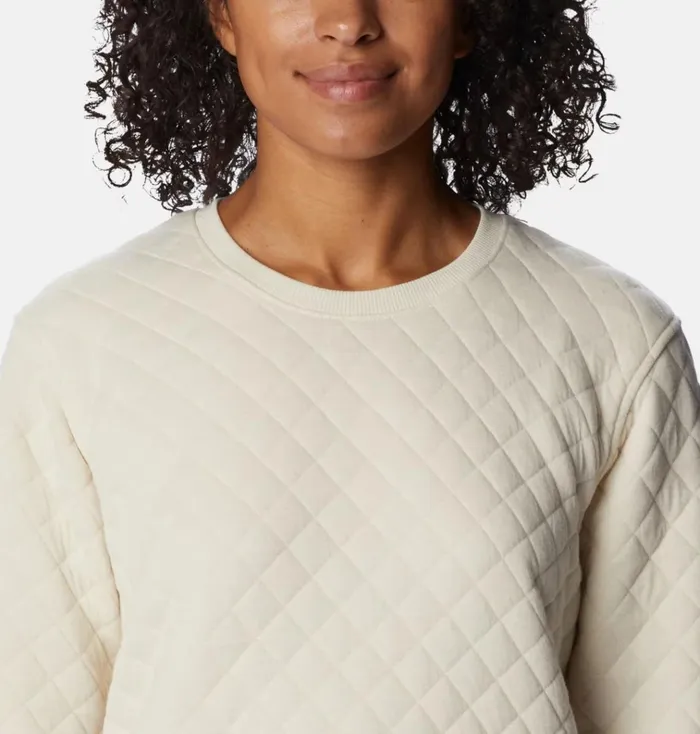 Columbia Lodge Quilted Crew Sweatshirt Chalk Womens Columbia Sportswear Pullovers and Tops Columbia Lodge Quilted Crew Sweatshirt Chalk Womens Columbia Sportswear Pullovers and Tops