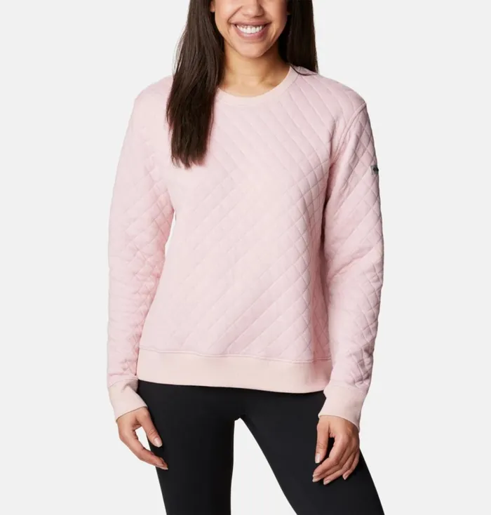 Columbia Lodge Quilted Crew Sweatshirt Dusty Pink Womens Columbia Sportswear Pullovers and Tops Columbia Lodge Quilted Crew Sweatshirt Dusty Pink Womens Columbia Sportswear Pullovers and Tops