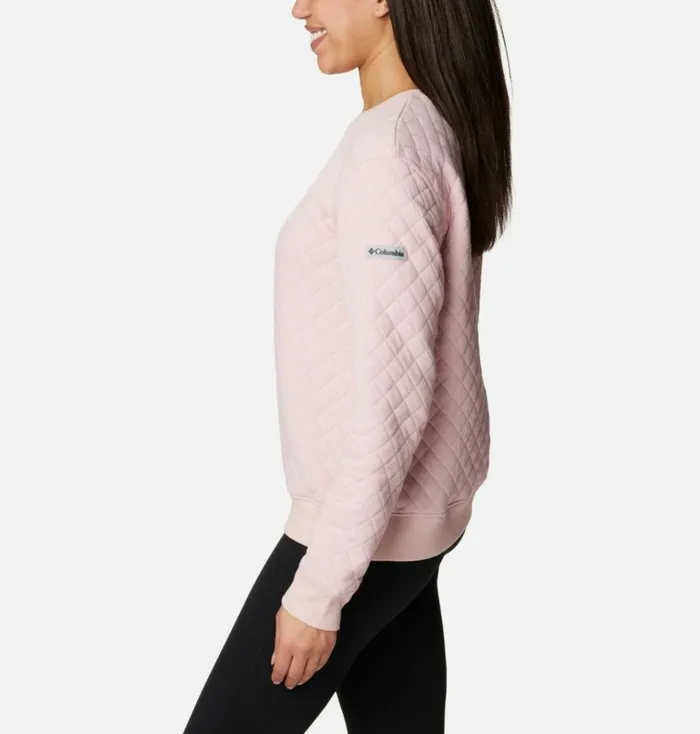 Columbia Lodge Quilted Crew Sweatshirt Dusty Pink Womens Columbia Sportswear Pullovers and Tops Columbia Lodge Quilted Crew Sweatshirt Dusty Pink Womens Columbia Sportswear Pullovers and Tops
