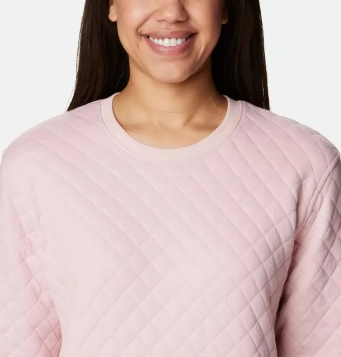 Columbia Lodge Quilted Crew Sweatshirt Dusty Pink Womens Columbia Sportswear Pullovers and Tops Columbia Lodge Quilted Crew Sweatshirt Dusty Pink Womens Columbia Sportswear Pullovers and Tops