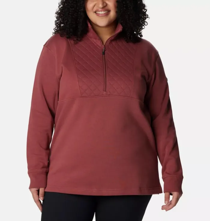 Columbia Lodge Quilted Quarter Zip Tunic 8211 Plus Size Beetroot Womens Columbia Sportswear Pullovers and Tops Columbia Lodge Quilted Quarter Zip Tunic 8211 Plus Size Beetroot Womens Columbia Sportswear Pullovers and Tops