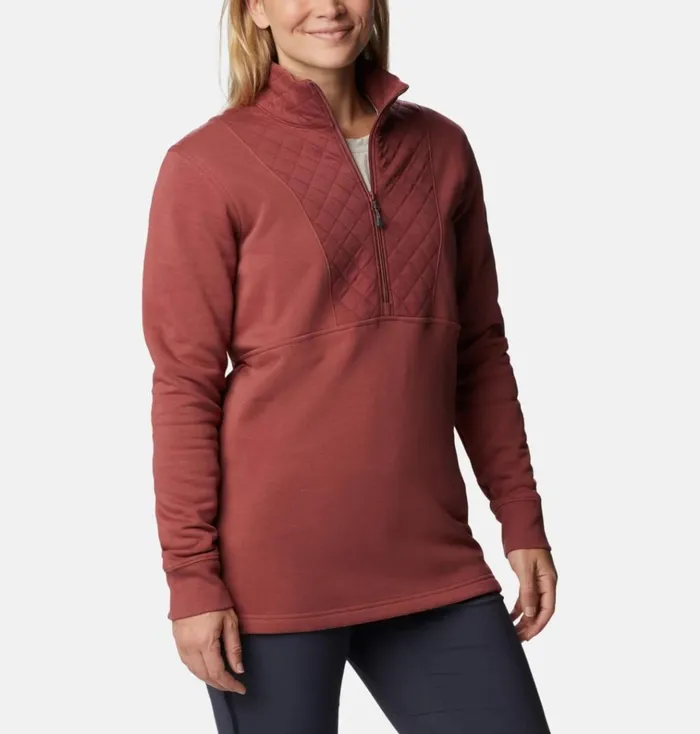 Columbia Lodge Quilted Quarter Zip Tunic Beetroot Womens Columbia Sportswear Pullovers and Tops Columbia Lodge Quilted Quarter Zip Tunic Beetroot Womens Columbia Sportswear Pullovers and Tops