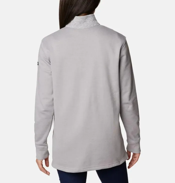 Columbia Lodge Quilted Quarter Zip Tunic Light Grey Heather Womens Columbia Sportswear Pullovers and Tops Columbia Lodge Quilted Quarter Zip Tunic Light Grey Heather Womens Columbia Sportswear Pullovers and Tops