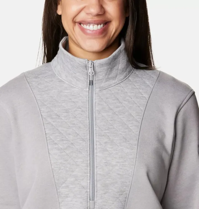 Columbia Lodge Quilted Quarter Zip Tunic Light Grey Heather Womens Columbia Sportswear Pullovers and Tops Columbia Lodge Quilted Quarter Zip Tunic Light Grey Heather Womens Columbia Sportswear Pullovers and Tops