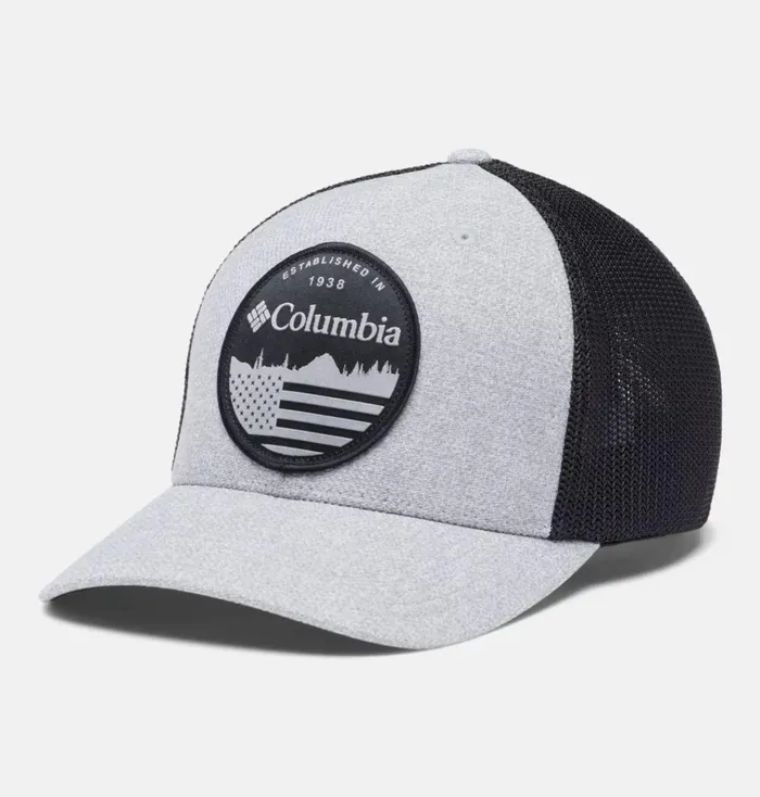 Columbia Mesh Ball Cap Columbia Grey Heather Black Flag Mens Columbia Sportswear Hats