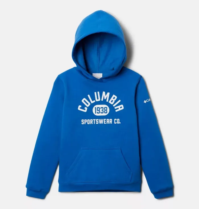 Columbia Trek Pullover Hoodie Bright Indigo White Kids Columbia Sportswear Fleece