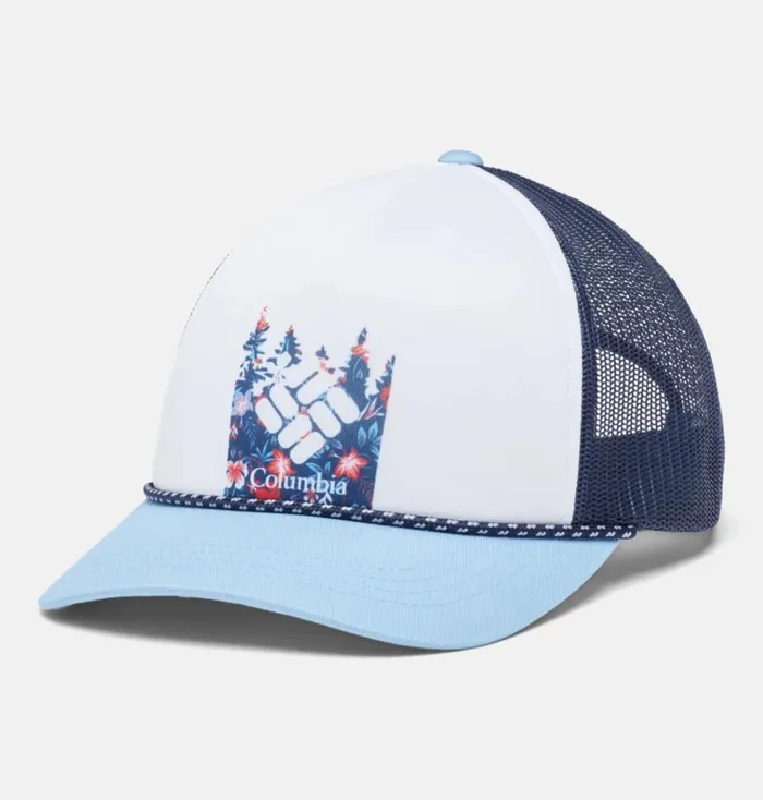 Columbia Trucker Snapback Hat White Arboreal Floral Nocturnal Womens Columbia Sportswear Hats