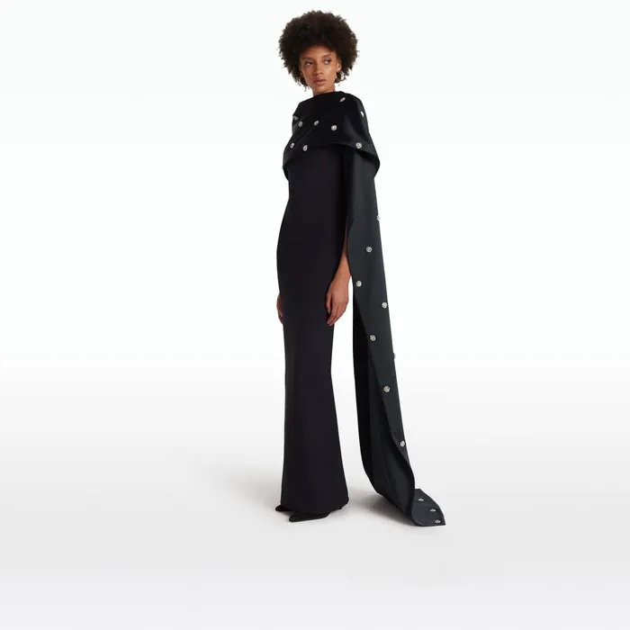 Cosette Midnight Navy Long Dress Women Safiyaa Dresses