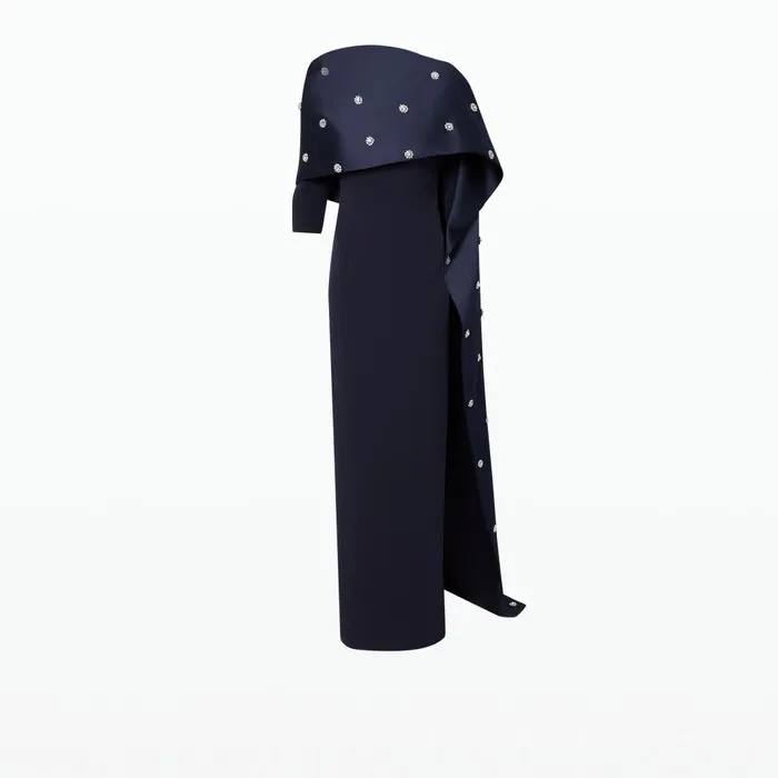 Cosette Midnight Navy Long Dress Women Safiyaa Dresses