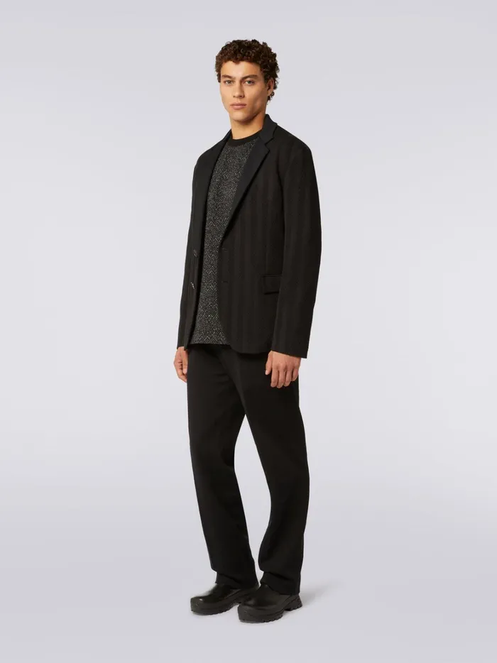 Cotton And Viscose Chevron Jacket Black Men Missoni Coats and Jackets Cotton And Viscose Chevron Jacket Black Men Missoni Coats and Jackets