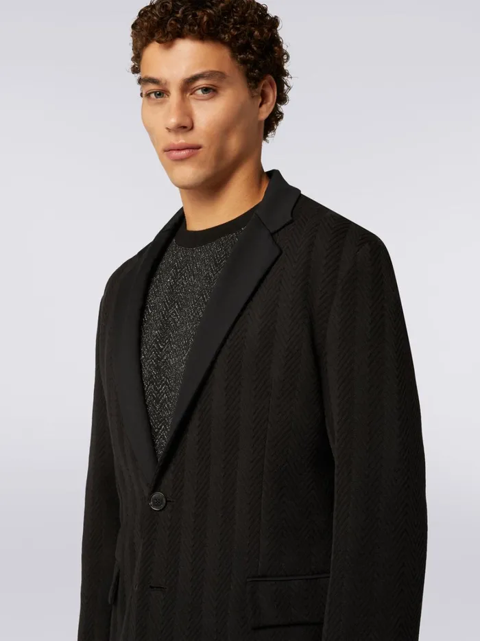 Cotton And Viscose Chevron Jacket Black Men Missoni Coats and Jackets Cotton And Viscose Chevron Jacket Black Men Missoni Coats and Jackets