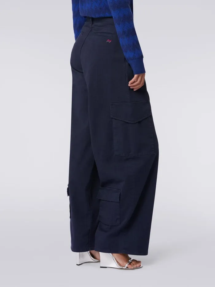 Cotton Cargo Trousers Dark Blue Women Missoni Trousers Cotton Cargo Trousers Dark Blue Women Missoni Trousers