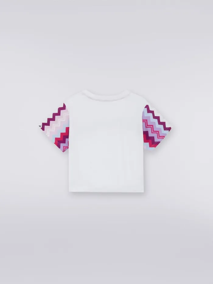 Cotton TShirt With Inserts And Zigzag Logo Multicoloured Kids Missoni Clothing Cotton TShirt With Inserts And Zigzag Logo Multicoloured Kids Missoni Clothing