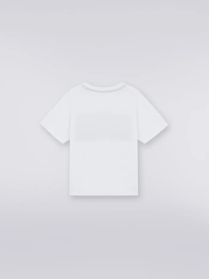 Cotton TShirt With Zigzag And Logo Black and White Kids Missoni Clothing Cotton TShirt With Zigzag And Logo Black and White Kids Missoni Clothing