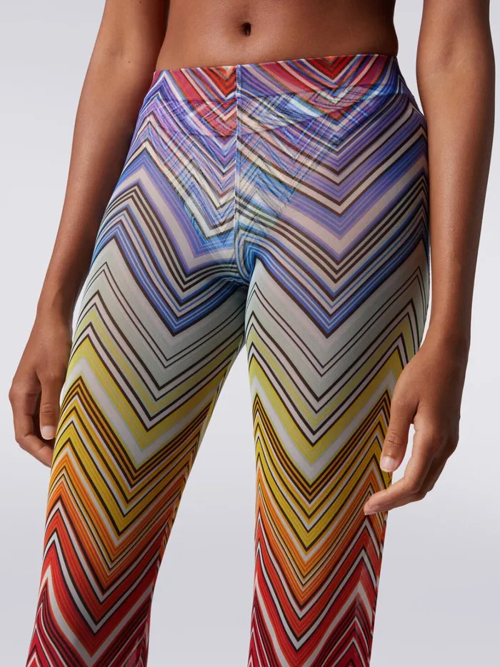 Cover Up Trousers In Zigzag Print Tulle Multicoloured Women Missoni Beachwear