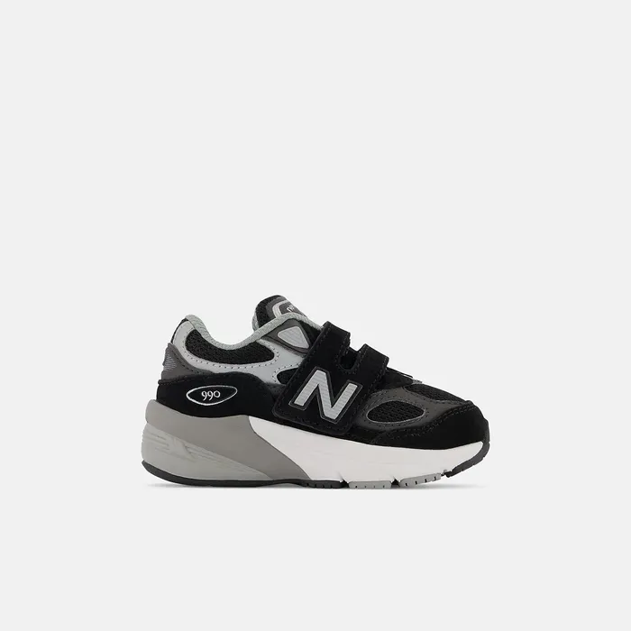 Crib and Toddlers Size 0 8211 10 Kids Newbalance 990v6 Hook And Loop Black With Silver