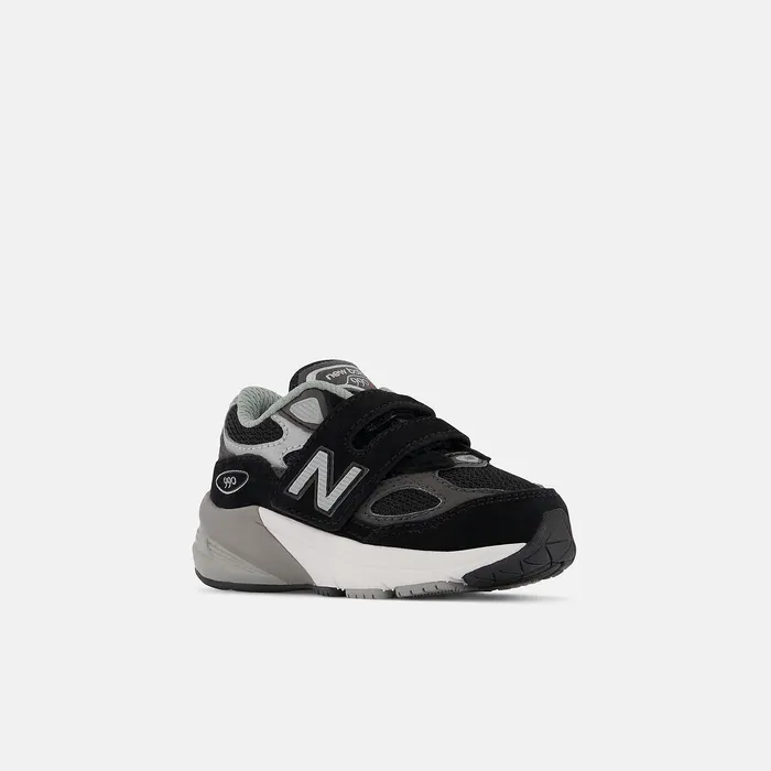Crib and Toddlers Size 0 8211 10 Kids Newbalance 990v6 Hook And Loop Black With Silver