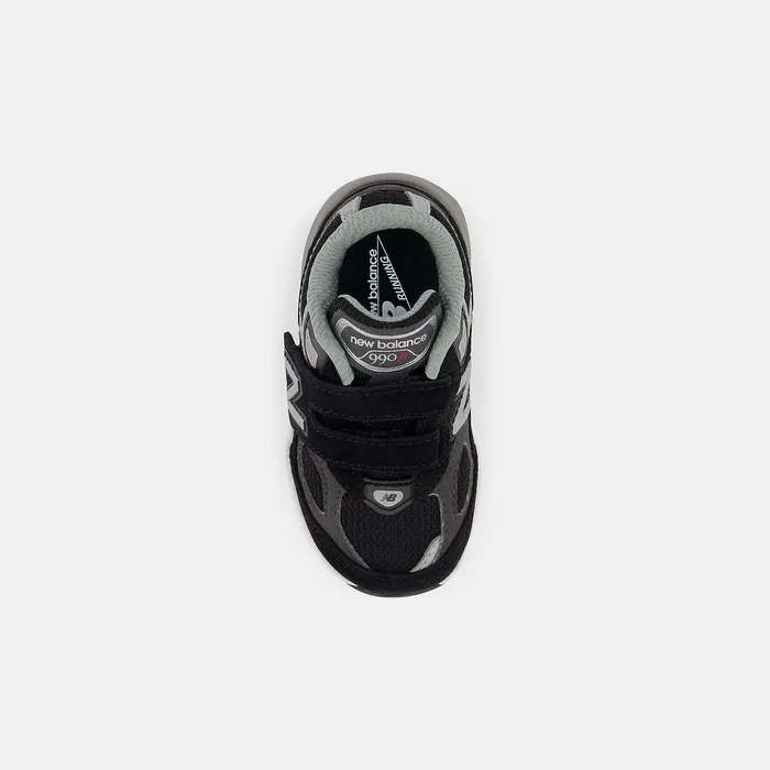 Crib and Toddlers Size 0 8211 10 Kids Newbalance 990v6 Hook And Loop Black With Silver