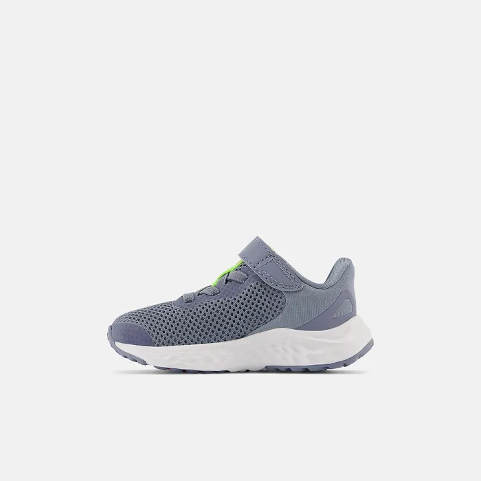 Crib and Toddlers Size 0 8211 10 Kids Newbalance Fresh Foam Arishi V4 Bungee Lace With Top Strap Arctic Grey With Pixel Green And True Red Crib and Toddlers Size 0 8211 10 Kids Newbalance Fresh Foam Arishi V4 Bungee Lace With Top Strap Arctic Grey With Pixel Green And True Red