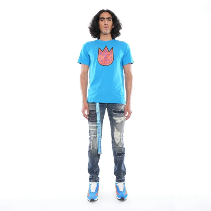 Cult Of Individuality 3D CLEAN SHIMUCHAN LOGO SHORT SLEEVE CREW NECK TEE IN DRESDEN BLUE Blue Apparel TSHIRTS Cult Of Individuality 3D CLEAN SHIMUCHAN LOGO SHORT SLEEVE CREW NECK TEE IN DRESDEN BLUE Blue Apparel TSHIRTS