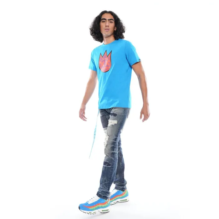 Cult Of Individuality 3D CLEAN SHIMUCHAN LOGO SHORT SLEEVE CREW NECK TEE IN DRESDEN BLUE Blue Apparel TSHIRTS Cult Of Individuality 3D CLEAN SHIMUCHAN LOGO SHORT SLEEVE CREW NECK TEE IN DRESDEN BLUE Blue Apparel TSHIRTS
