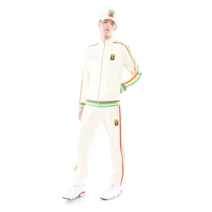 Cult Of Individuality BOB MARLEY TRACK SUIT IN CREAM Beige Apparel SWEATSHIRTS and SWEATPANTS