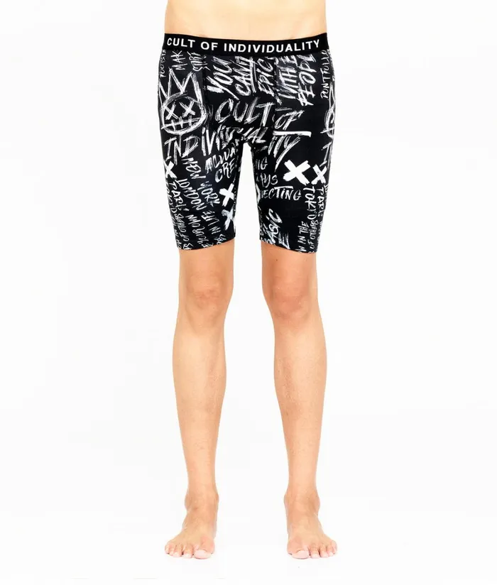 Cult Of Individuality CULT BRIEFS 2 PACK 034EPIC SHIT034 PRINT and BLACK SOLID Multi Accessories UNDERWEAR Cult Of Individuality CULT BRIEFS 2 PACK 034EPIC SHIT034 PRINT and BLACK SOLID Multi Accessories UNDERWEAR