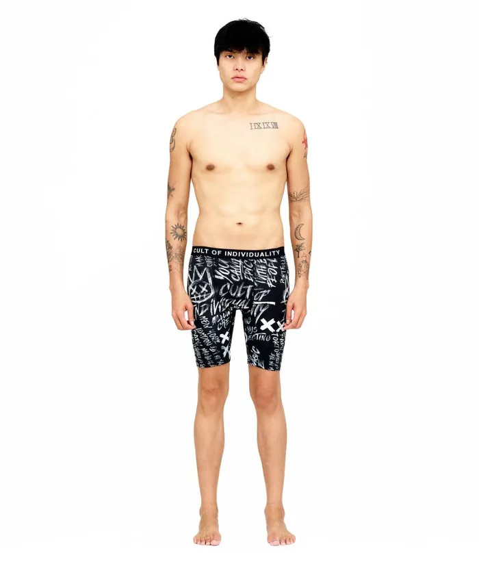 Cult Of Individuality CULT BRIEFS 2 PACK 034EPIC SHIT034 PRINT and BLACK SOLID Multi Accessories UNDERWEAR