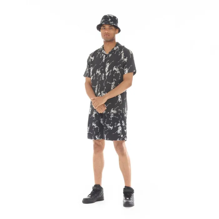 Cult Of Individuality LUCKY BASTARD ELASTIC WAIST SWIMSUIT IN SKELETON Black Apparel SHORTS Cult Of Individuality LUCKY BASTARD ELASTIC WAIST SWIMSUIT IN SKELETON Black Apparel SHORTS