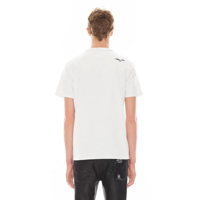 Cult Of Individuality LUCKY BASTARD SHORT SLEEVE CREW NECK TEE IN WHITE White Apparel TSHIRTS
