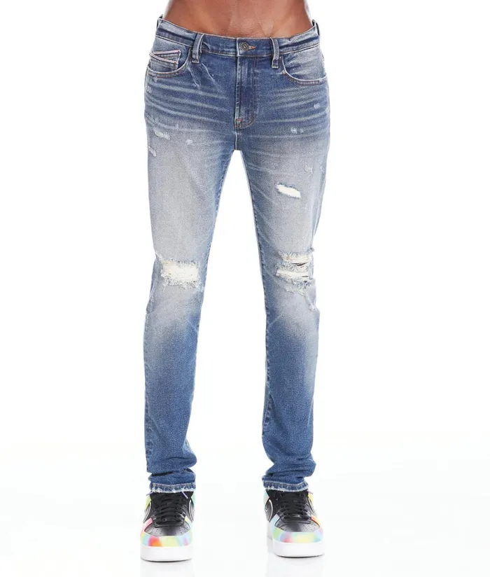 Cult Of Individuality PUNK SUPER SKINNY STRETCH IN STOKE Blue Denim PUNK SUPER SKINNY