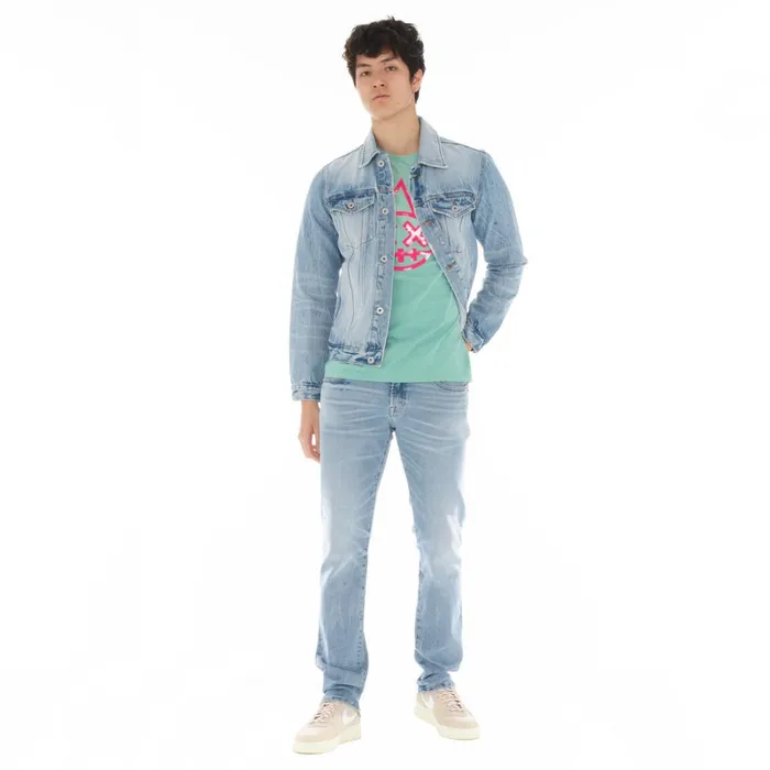 Cult Of Individuality TYPE II DENIM JACKET IN ACID Blue DenimApparel DENIM JACKETS
