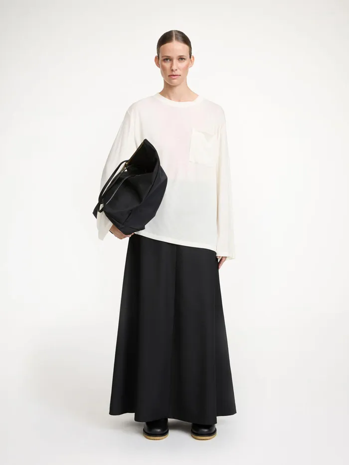 Dame Toppe By Malene Birger Fayeh Langrmet TShirt Soft White