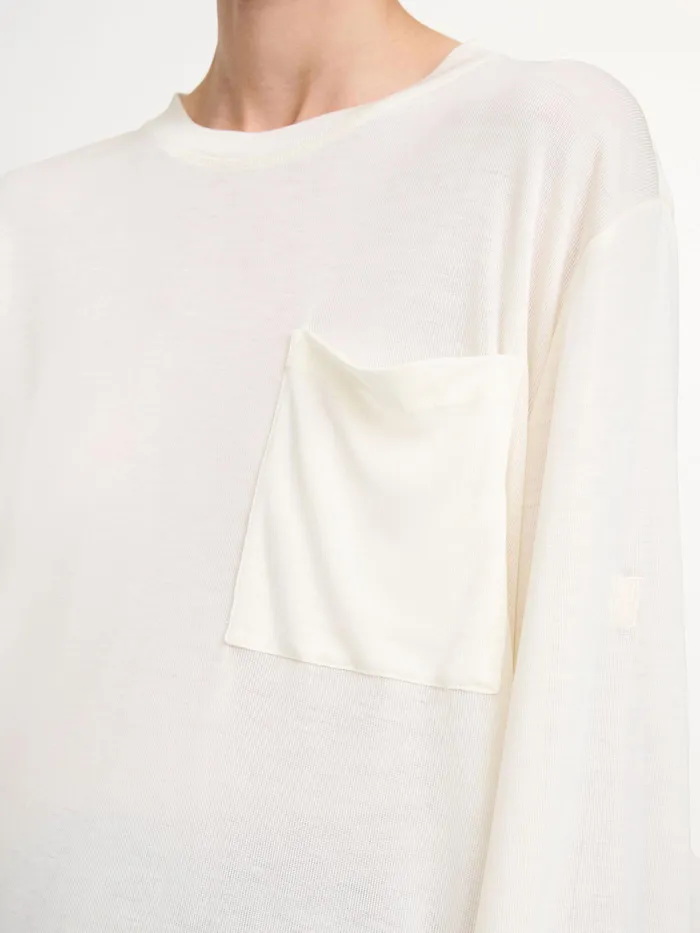 Dame Toppe By Malene Birger Fayeh Langrmet TShirt Soft White