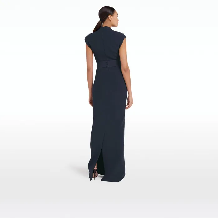Dana Midnight Navy Long Dress Women Safiyaa Dresses