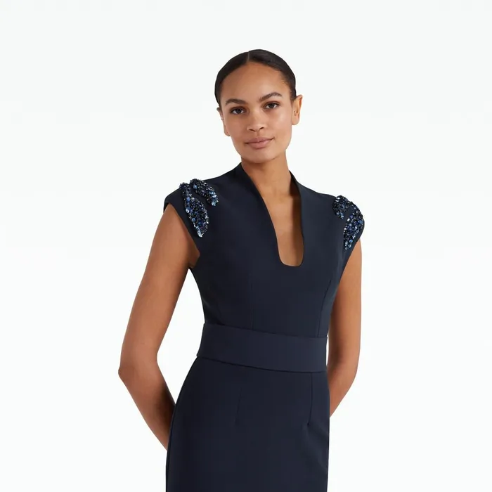 Dana Midnight Navy Long Dress Women Safiyaa Dresses