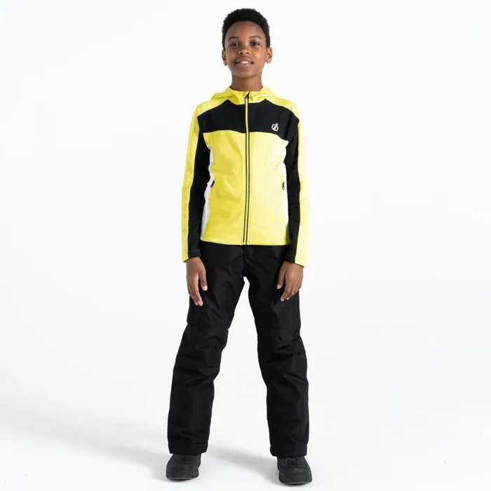 Dare 2b Midlayers Thriving Hooded Core Stretch Midlayer Black Yellow 8211 Kids