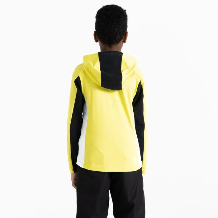 Dare 2b Midlayers Thriving Hooded Core Stretch Midlayer Black Yellow 8211 Kids