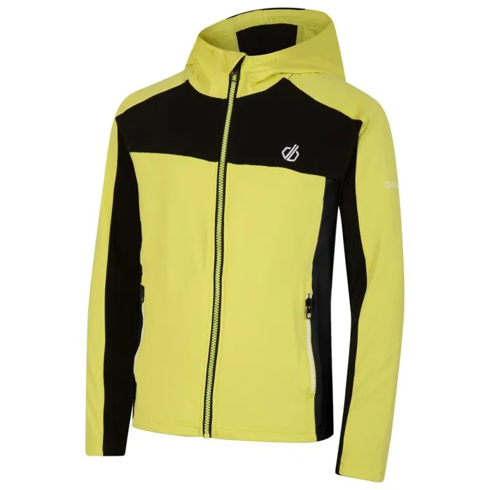 Dare 2b Midlayers Thriving Hooded Core Stretch Midlayer Black Yellow 8211 Kids