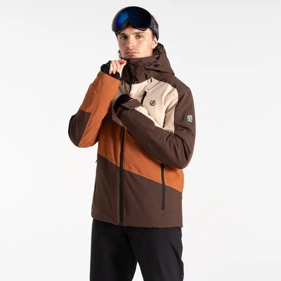 Dare 2b Ski Jackets Baseplate II Ski Jacket Mocha Brown Orange 8211 Men
